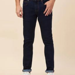 Being Human Navy Blue Blended Slim Fit Solid Jeans-picture-18