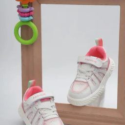 Truffle Collection Kids White & Pink Sneakers-64