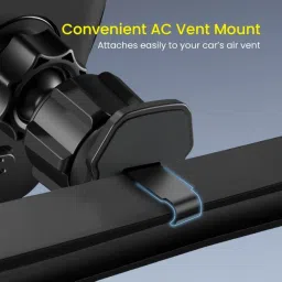Portronics Clamp Z Car Phone Holder with 360 Degree Rotation, AC Vent Mount, Strong Grip (Black) image 3