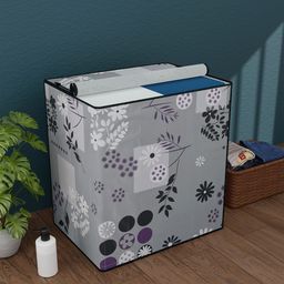 Kuber Industries Black & Grey Printed Washing Machine Cover-image-65