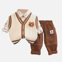 Little Surprise Box Unisex Brown Printed Tracksuit-image-47