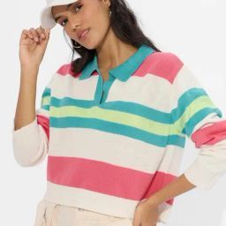 The Souled Store White Regular Color-Block Sweaters image 2