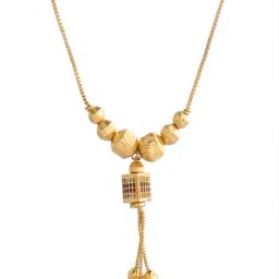 VOJ Gold Adjustable Stainless Steel Multi Colour Stone Studded Chains image 2