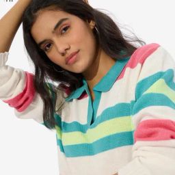The Souled Store White Regular Color-Block Sweaters-picture-32