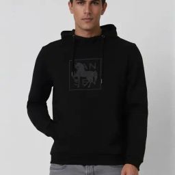 Van Heusen Black Regular Fit Graphic Hooded Sweatshirt-image-75