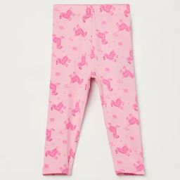 Juniors By Lifestyle Girls Light Pink Cotton Printed Leggings-image-26