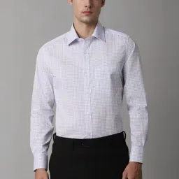 Louis Philippe White Regular Fit Checks Shirt-picture-16