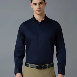 Reid & Taylor Navy Slim fit Solid Shirt-picture-24
