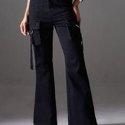 Miss Chase Women Bootcut High-Rise Stretchable Cargo Style Jeans-picture-35
