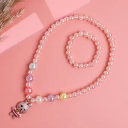 Jewelz FashionableTaddy Pink Necklace & Bracelet Set-17