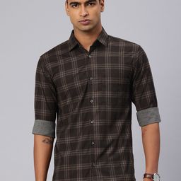 Majestic Man Men Custom Slim Fit Checked Casual Shirt-image-91