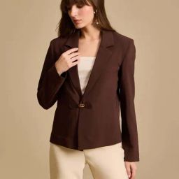 KAZO Brown Regular Fit Blazer-image-6