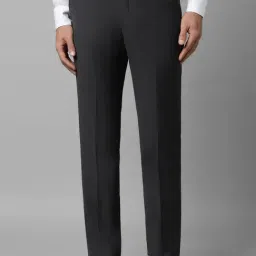 Louis Philippe Grey Slim Fit Texture Trousers-picture-3