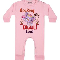 Arvesa My First Diwali Printed Bodysuit-image-35
