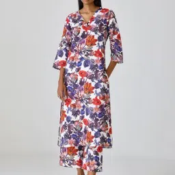 Ancestry Multi Cotton Linen Print 3/4Th Sleeve Kurta-picture-48