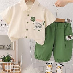 LULU & SKY Boys Printed Shirt with Trousers-image-61