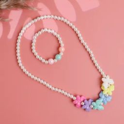 Jewelz Pure Elegance White Necklace & Bracelet Set-image-27