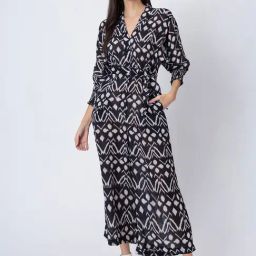 Moomaya Black Rayon/Viscose Regular Fit Print Jumpsuit-image-69