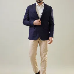 TIM PARIS Slim-Fit Single Breasted Knitted Structure Blazer-picture-14