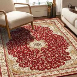 Obsessions Red Anti-Static Machine Made Classical Carpet - Medium-16