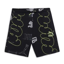 Puma Kids CLASSICS BRAND LOVE Black Cotton Printed Shorts-image-79