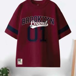 Codez Boys Burgandy Printed T-Shirt-1