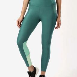 DOMYOS By Decathlon Green Color-Block Leggings-image-92