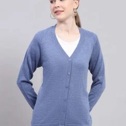Monte Carlo Blue Regular Fit Cardigan-image-63
