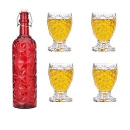SOMIL Red Glass Airtight Can Bottle-image-76