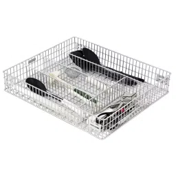 Olive Sparkle 380x405x85 mm SS.304 Grade Stainless Steel Cutlery Basket, 151 004 001 0-image-5