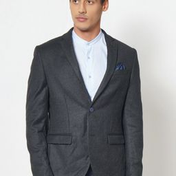 Blackberrys Men Black Solid Slim-Fit Single-Breasted Casual Blazer-image-15