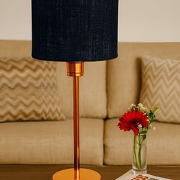 Devansh Black & Copper Toned Steel Table Lamp With Shade-picture-29