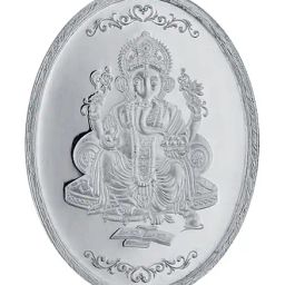 Sri Jagdamba Pearls Ganesh Oval 999 Silver 10gm Silver Coin-image-96