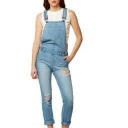 Miss Chase Light Blue Distressed Dungaree-picture-28