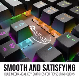 Quantum Rapid Strike Mechanical Gaming Keyboard with Dedicated Multimedia Keys, 6 Colour RGB LED image 3