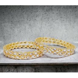 CHRISHAN Set Of 4 Gold-Plated Stone-Studded Bangles image 4