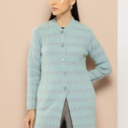 Chemistry Striped Woollen Longline Cardigan-image-17