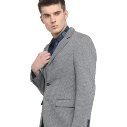 Basics Light Grey Full Sleeves Notched Lapel Blazer image 3