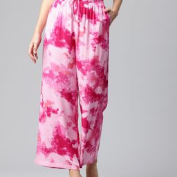 Popnetic Women Tie and Dye Printed Wide Leg High-Rise Trousers-image-17