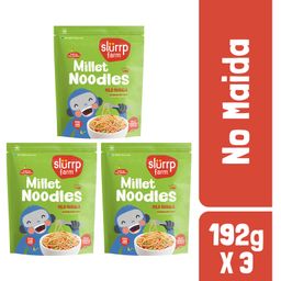 Slurrp Farm No MSG, Not Fried Hakka Noodles Mild Masala Millet Noodles Pack of 3 - 192 gm Each-7