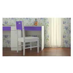Adona Mystica Solid Teak Wood Study Chair - Purple White-picture-16