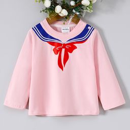 Kookie Kids Full Sleeves Cotton T-Shirt Placement Print- Pink-image-74
