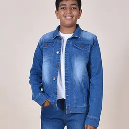 Kiddopanti Full Sleeves Mid Wash   Denim Jacket - Blue-picture-20