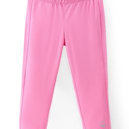 UCB Cotton Knit Full Length Logo Printed Leggings - Pink-image-62