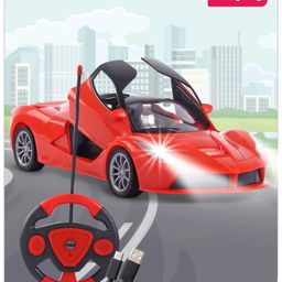 Babyhug Remote Control Racing Car with Openable Doors Scale Ratio 1:16 - Red-25