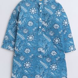 Aww Hunnie 100% Cotton Full Sleeves Ethnic Jaipuri Printed Kurta - Blue-image-83
