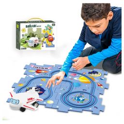 AKN TOYS DIY Assembling Electric Trolley, space  Puzzle Track Play Set with Vehicles, Battery-Operated Toy Vehicle & Puzzle Board, RailCar Building Toys (Color May Vary )-13