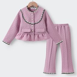 Kookie Kids Full Sleeves Top & Pant Party Set - Rose Gold-picture-25