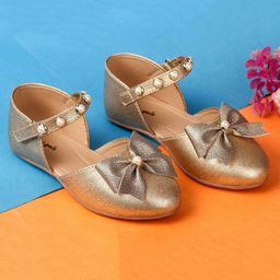 boyz n galz Shimmer Bow Applique Detailed Ballerinas - Gold-image-73