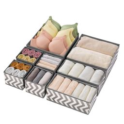 Bunie Foldable Drawer Divider Organizers for WardrobesSet of 8 Grey White-5